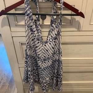 Urban outfitters ivory/blue open back tank